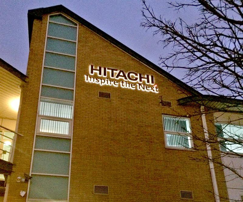Hitachi building signage