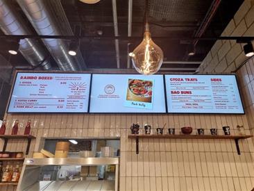 Digital menu on the wall