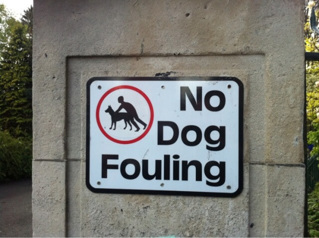 No dog fouling signage