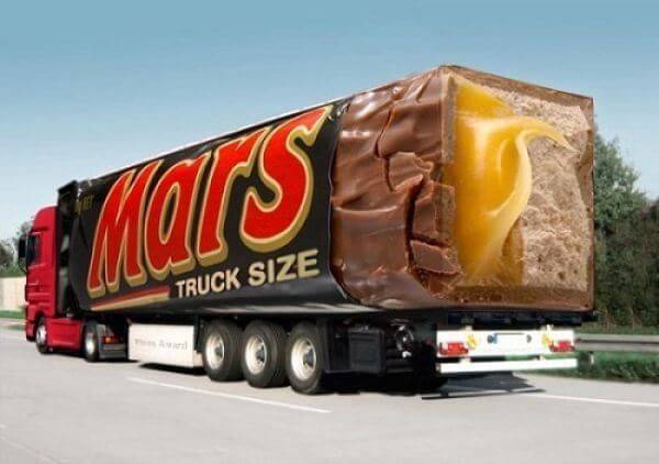mars chocolate bar vehicle wrap