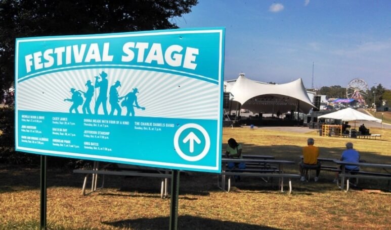festival stage signage