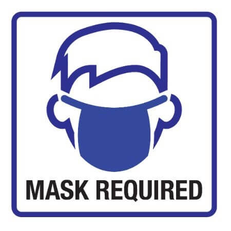 Blue face mask sticker