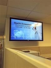 digital signage displaying employee communication