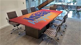 Company table with graphics