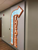 dimensional wall graphic and lettering