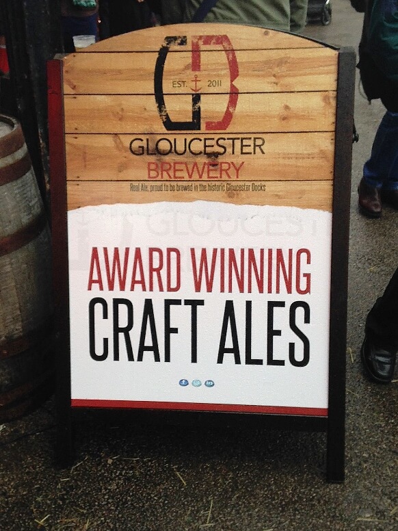 Gloucester Brewery temporary signage