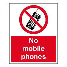 no mobile phones signage