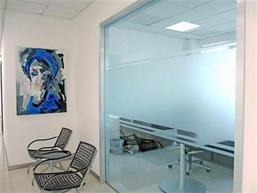 imaged glass in an open office environment