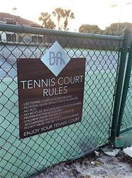 regulatory sign for tennis court