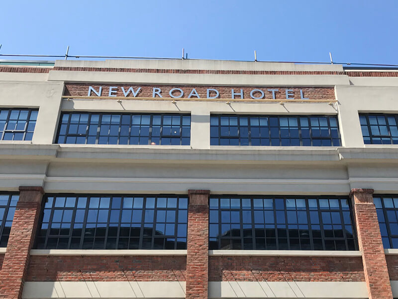 New Road Hotel building sign