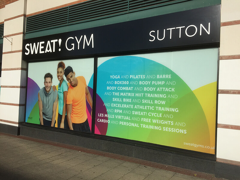 Sweat gym signage