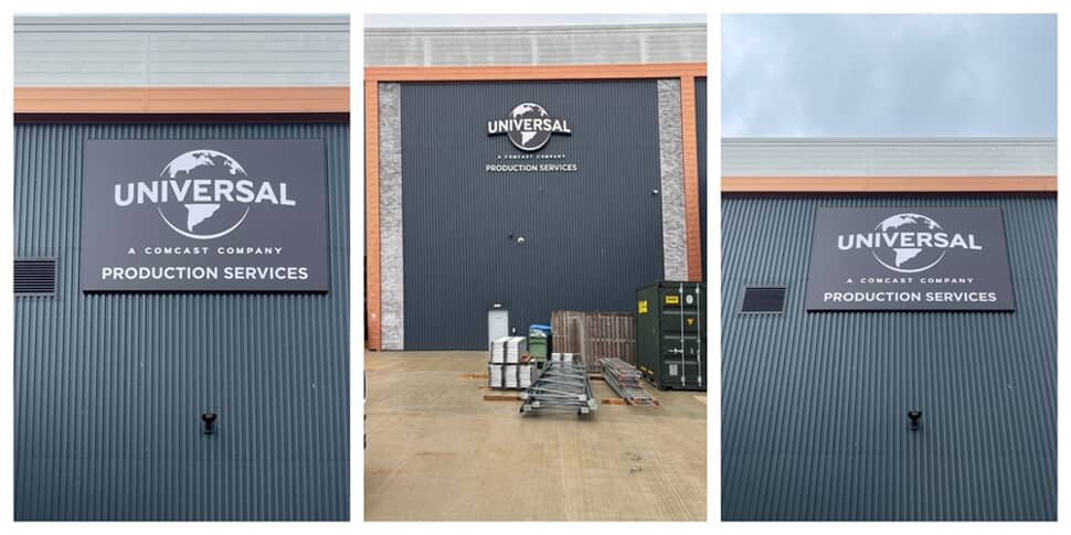 A collage of the Universal exterior signage.