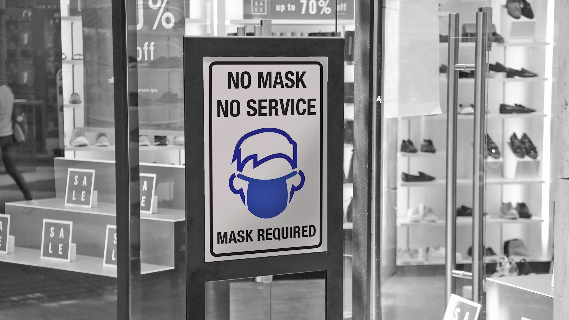 Face Mask Required Sign with Stand