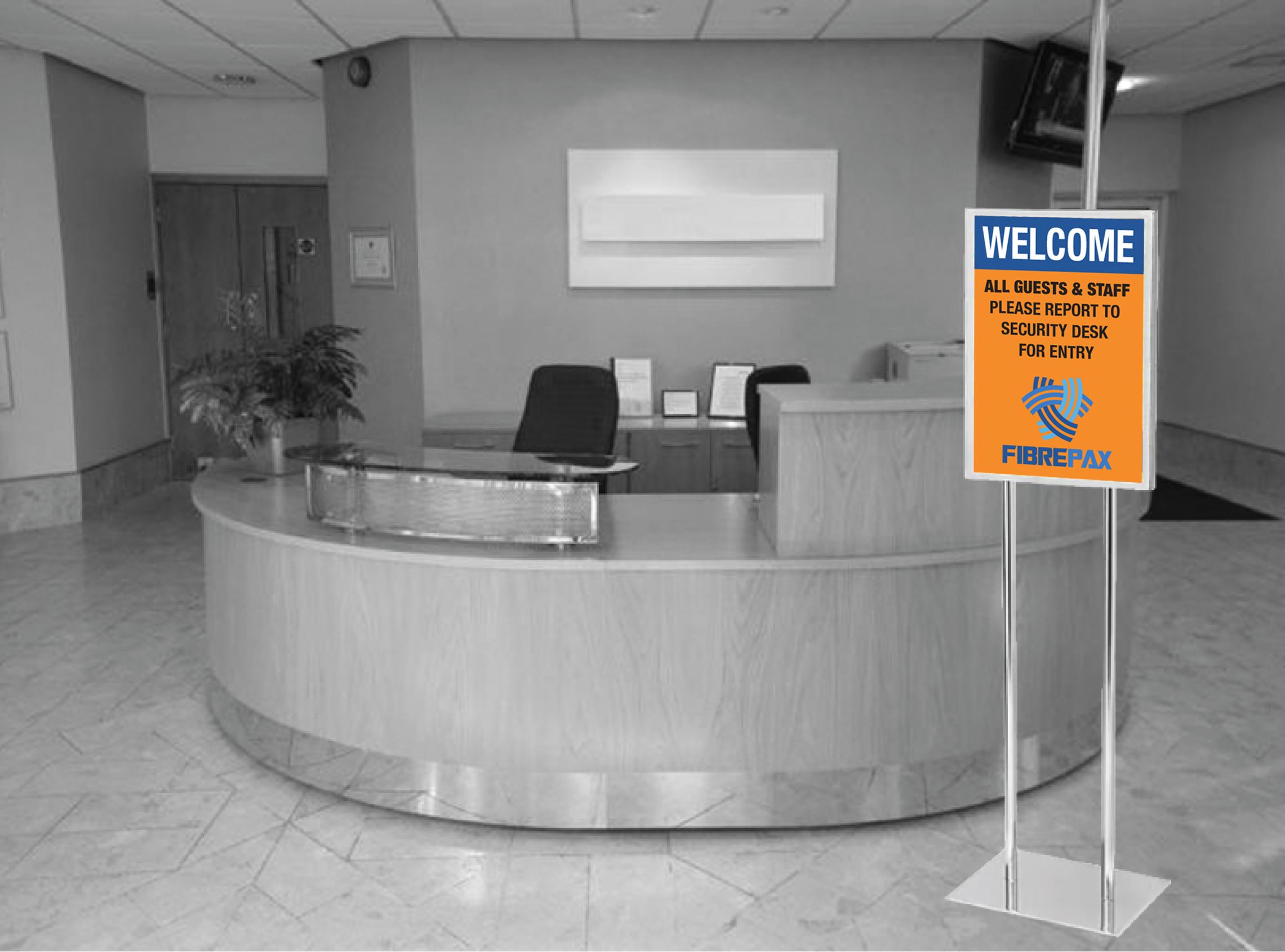No Contact Lobby Sign