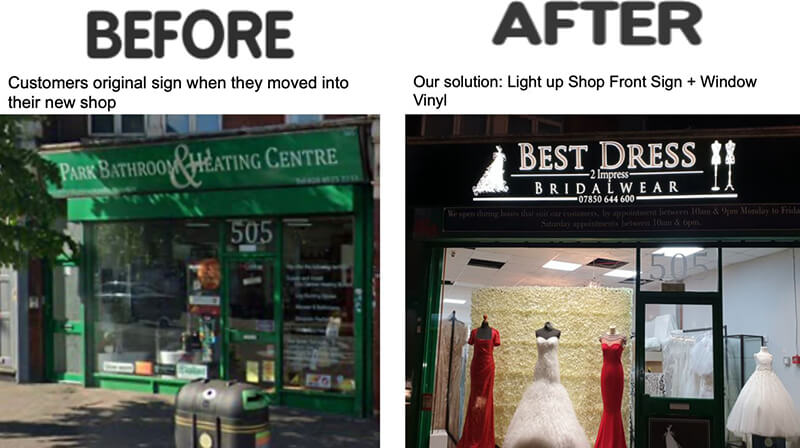 before and after signages