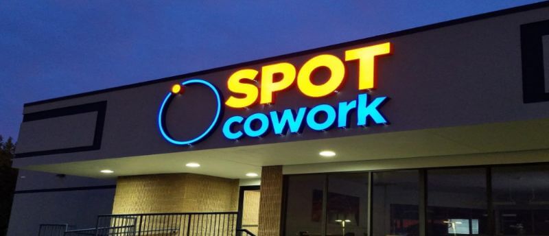 spot cowork signage