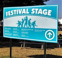 festival stage sign