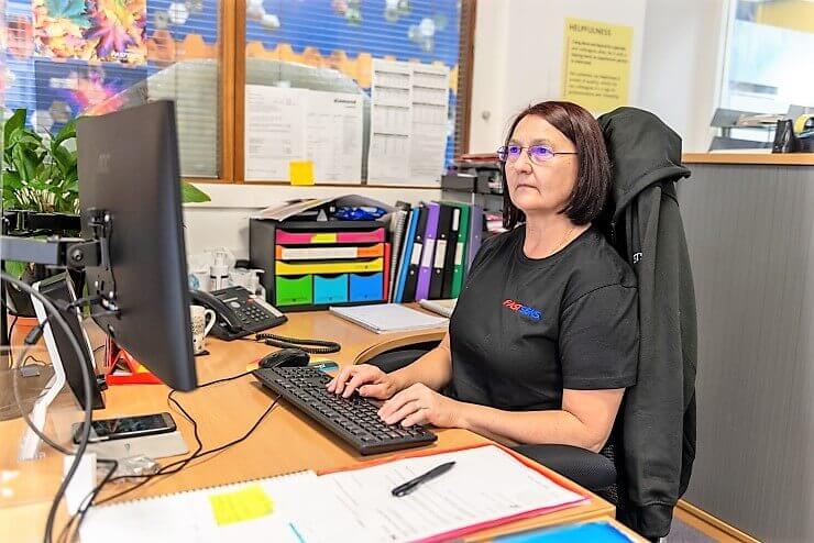 Woman working using a computer