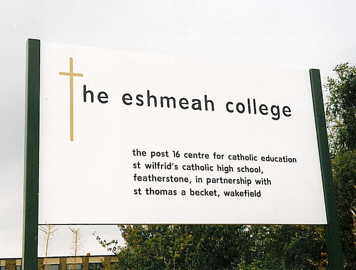 the Esmeah College sign