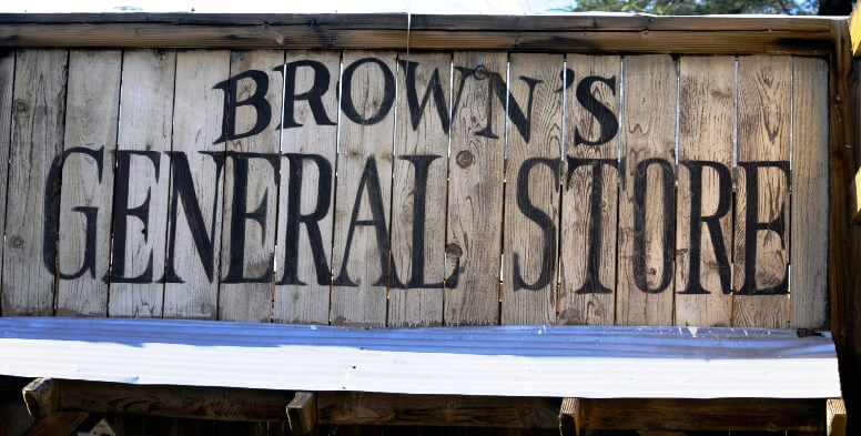 Browns general store sign