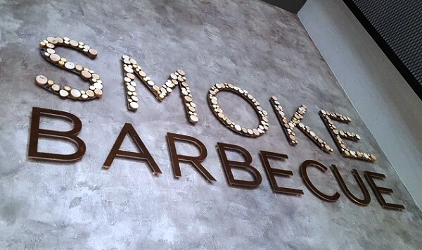 smoke barbecue wall lettering