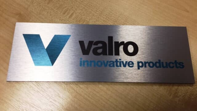 Valro metal decal