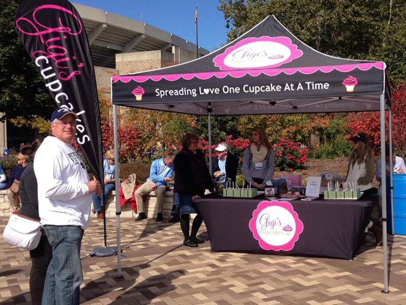 Tent graphics in a event