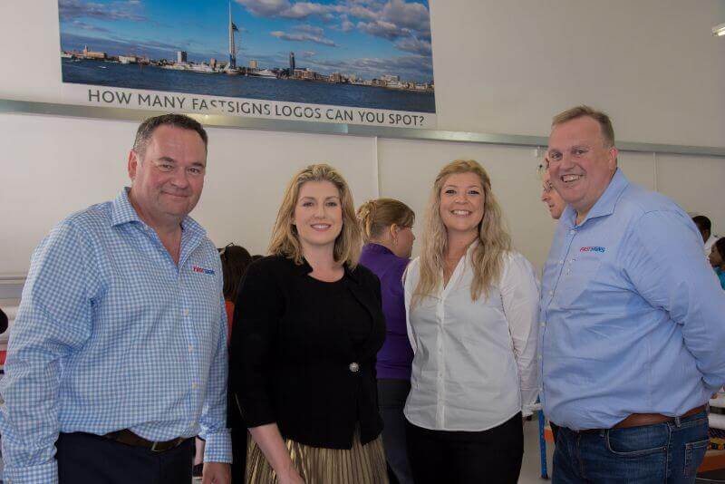 FASTSIGNS® Portsmouth team with local MP Penny Mordaunt