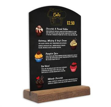 counter tabletop chalk board cake menu