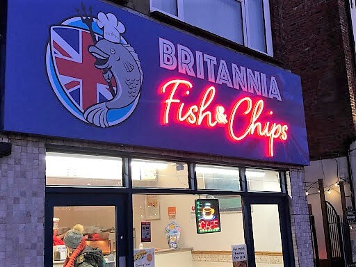 Fish and chip Faux Neon Sign