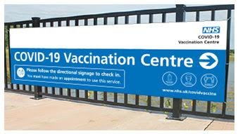 covid vaccination centre banner