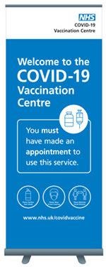 covid vaccination roller banner stand